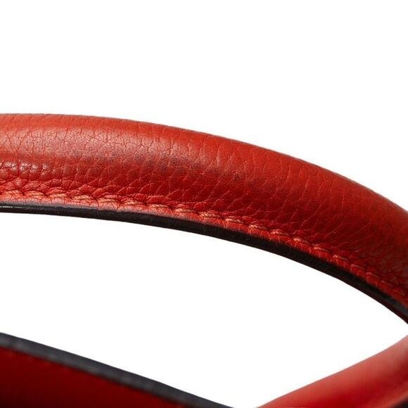 Pre Loved celine Luggage Nano handbag Red leather satchel Women Orange Handbags - Picture 5 of 8